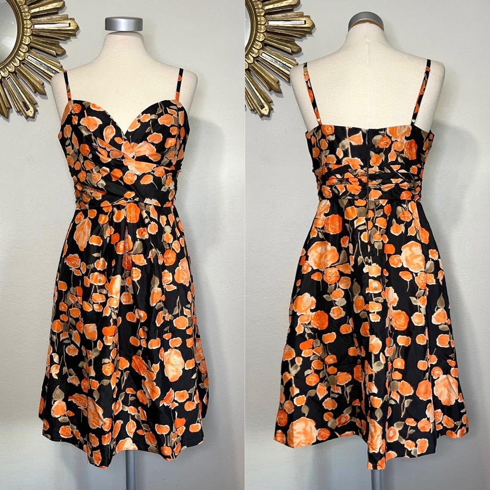 Donna Ricco Silk Floral Print Dress
